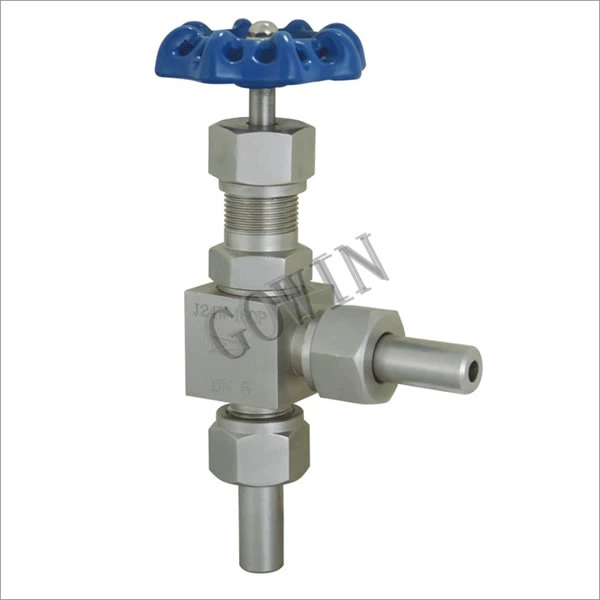 Needle valve of angle external thread